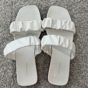 White Slide Sandals